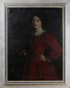 MUIRHEAD David Thomson 1867-1930,Three-quarter Length Portrait of a Lady weari,1907,Tooveys Auction 2022-06-08