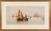 MULHOLLAND SYDNEY A 1839-1910,Venetian harbor scene,Eldred's US 2020-01-24