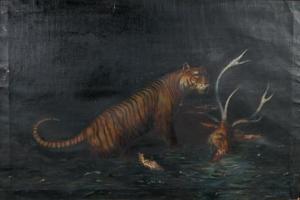 MULLER A.H 1878-1952,Tiger Hunting,1927,Osian's IN 2009-06-30
