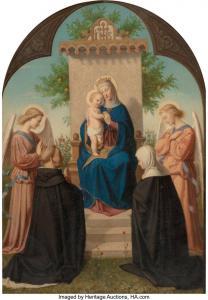 MULLER Andreas Johann Jakob 1811-1890,The Virgin and Child Enthroned with adoring ang,1870,Heritage 2022-12-08
