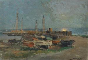MULLER BRIEGHEL Wilhelm 1860-1916,Harbour scenery with boats,Bruun Rasmussen DK 2017-06-12