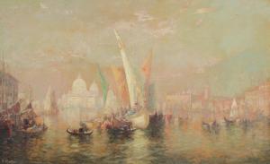MULLER Carl 1862-1938,the Busy Grand Canal with the Doges Palace in the ,Burchard US 2013-05-19