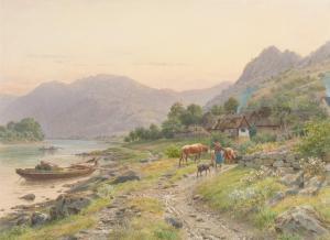 MULLER Carl Wilhelm 1839-1904,A woman heading home with livestock at ,Bellmans Fine Art Auctioneers 2023-01-17