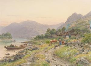 MULLER Carl Wilhelm 1839-1904,A woman heading home with livestock at ,Bellmans Fine Art Auctioneers 2022-10-11
