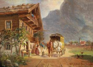 MULLER CORNELIUS Ludwig 1864-1943,Arrival of the Post Coach,Palais Dorotheum AT 2015-09-17