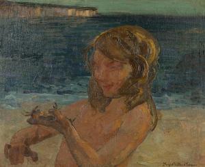 MULLER D'ESCARS Yves Edgard 1876-1958,Petite fille au crabe,Dogny Auction CH 2016-03-15