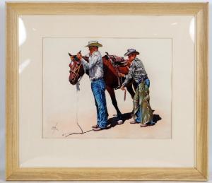 MULLER Daniel Cody 1889-1977,Saddling Up #2,Kamelot Auctions US 2019-06-13