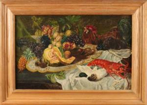 MULLER E 1900-1900,Still life with fruit and lobster,1920,Twents Veilinghuis NL 2018-07-13