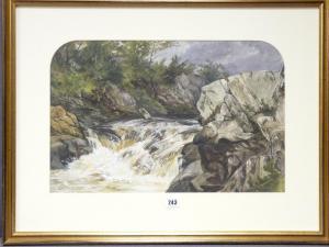 MULLER Edmund Gustavus 1816-1888,A waterfall on the Lyn, Devon,Rogers Jones & Co GB 2019-09-17