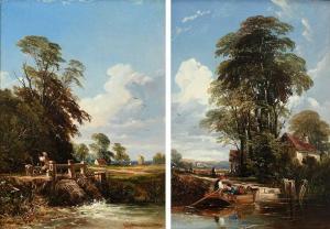 MULLER Edmund Gustavus 1816-1888,The eel traps; The ferry,1853,Woolley & Wallis GB 2024-03-06