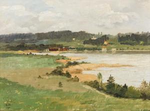 MULLER Emil 1863,Sonnige Flusslandschaft,1911,Wendl DE 2020-10-22