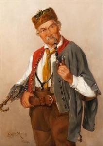 MULLER Ernst Emmanuel 1844-1915,Man with a pipe,Butterscotch Auction Gallery US 2022-07-17