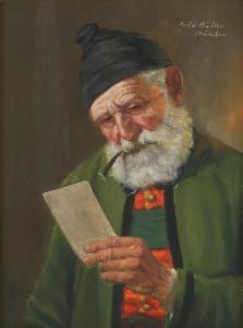 Muller Fritz 1867-1926,portrait of a bearded man reading a letter,Ewbank Auctions GB 2023-03-23