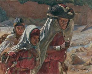 Muller Fritz 1867-1926,Trois femmes dans l'oued de Bou Saâd,Artcurial | Briest - Poulain - F. Tajan 2020-12-30