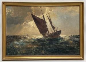 MULLER GOSSEN Franz 1871-1946,sailing boats at sea,Rogers Jones & Co GB 2022-04-29