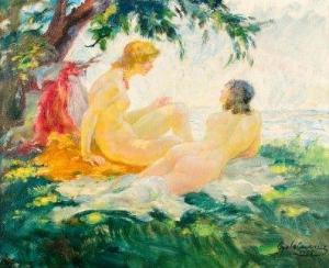 MULLER GYULA Meresz 1888-1949,Deux nus dans l'ombre,1935,Rossini FR 2020-09-16