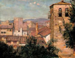MULLER GYULA Meresz 1888-1949,Vista of Florence,1922,Nagyhazi galeria HU 2020-12-01