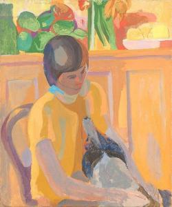 MULLER Heinrich 1903-1978,Girl with a dog,Galerie Koller CH 2014-12-03
