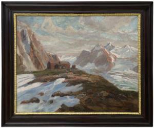 MULLER Hugo 1863-1912,Rifugio alpino,Meeting Art IT 2018-01-13