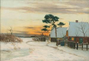 MULLER KAEMPFF Paul 1861-1941,Winterabend,Stahl DE 2024-02-24