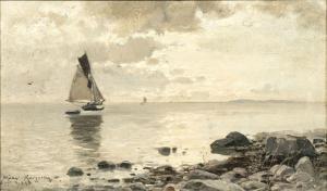 MULLER KURZWELLY Konrad Alexander 1855-1914,Boat by the Shore,1893,Stahl DE 2023-06-23