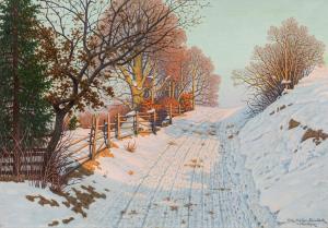 MULLER LANDECK Fritz 1865-1942,Snowy path,im Kinsky Auktionshaus AT 2021-12-14