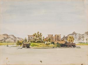 MULLER Leopold Carl,Ansicht der Insel Philae, Ägypten,1880-81,im Kinsky Auktionshaus 2023-11-28