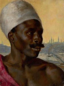 MULLER Leopold Carl 1834-1892,Portrait eines Afrikaners,1873,Villa Grisebach DE 2017-11-29