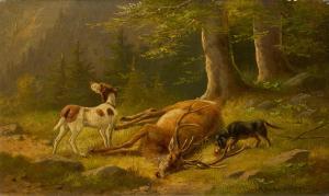 MULLER Moritz 1841-1899,Der erlegte Hirsch,Van Ham DE 2024-01-30