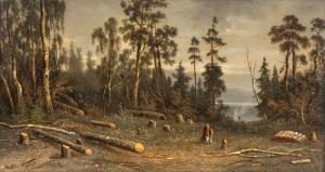 MULLER Morten 1828-1911,Norwegischer Waldsee (Herbst),Kastern DE 2021-11-12