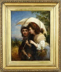 MULLER ROBERT ANTOINE 1821-1883,Elégantes aux parapluies,Galerie Moderne BE 2020-11-16