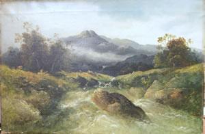 MULLER Wergmann 1810-1893,mountainous river, possibly North Wales,Wingett's GB 2008-01-30