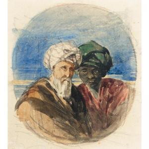 MULLER William James 1812-1845,study of a turk and a negro,1838,Sotheby's GB 2005-06-30