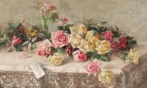 MUMAUGH Frances 1859-1933,Many Happy Returns /A Still Life with Roses,Skinner US 2017-04-07