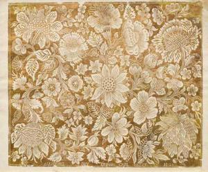 MUNCK JOHANN CARL,Embossed brocade paper with floral pattern in gold,Galerie Koller 2020-06-19