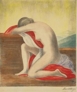 MUND Hugo 1892-1962,Nude With Drapery,Pinter HU 2022-10-19