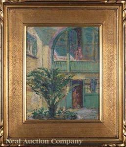 MUNGER Anne Wells 1862-1945,Corner of Brulatour Courtyard,Neal Auction Company US 2020-11-20