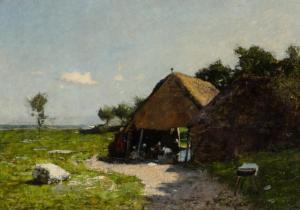 MUNN George Frederick 1852-1907,Breton Women in a Barn,1881,William Doyle US 2022-06-14