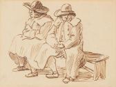 MUNN Paul Sandby 1773-1845,Two Coachmen Seated on a Bench,William Doyle US 2017-01-25