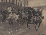 MUNNINGS Alfred James 1878-1959,A highwayman pursues coach and horses,Keys GB 2023-07-26