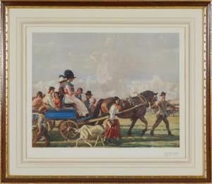 MUNNINGS Alfred James 1878-1959,pair works ARRIVAL OF GYPSIES AT EPSOM, and GYPS,1922,Charlton Hall 2024-04-04
