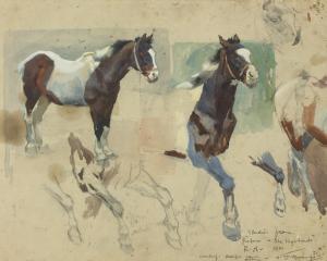 MUNNINGS Alfred James 1878-1959,STUDIES FROM THE PICTURE THE VAGABONDS,1901,Sotheby's GB 2014-05-09