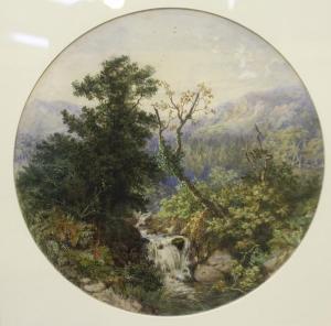 MUNNS Henry Turner 1832-1898,Tondo Mountainous Landscape with River,1861,Tooveys Auction 2019-12-31