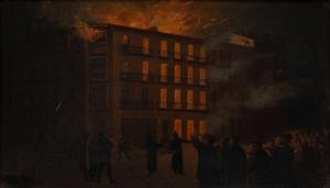 MUNOZ RUBIO Ramon 1867-1910,Edificio en llamas,1893,Anteo Subastas ES 2022-07-04
