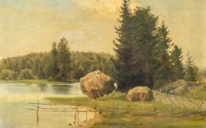 MUNSTERHJELM Hjalmar 1840-1905,Landschaft mit Felsen,Galerie Widmer Auktionen CH 2018-03-21