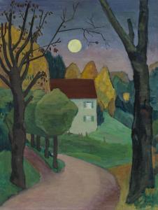 MUNTER Gabriele 1877-1962,Abendlandschaft mit weißem Mond,1938,Christie's GB 2024-03-08