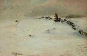 MUNTHE Ludwig 1841-1896,The blizzard,1882,John Moran Auctioneers US 2024-04-10