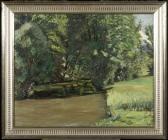 MUNZINGER HANS 1877-1953,Landscape with forest and pond.,Galerie Koller CH 2010-09-13