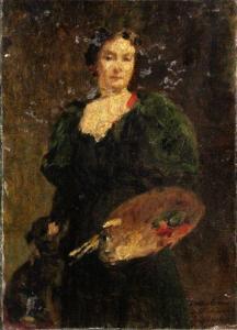 MURATON Alphonse Frédéric 1824-1911,PORTRAIT DE FEMME PEINTRE,Osenat FR 2019-09-22