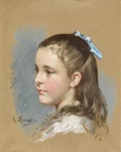 MURATON Alphonse Frédéric,Portrait de fillette blonde au noeud bleu,Conan-Auclair 2019-03-13